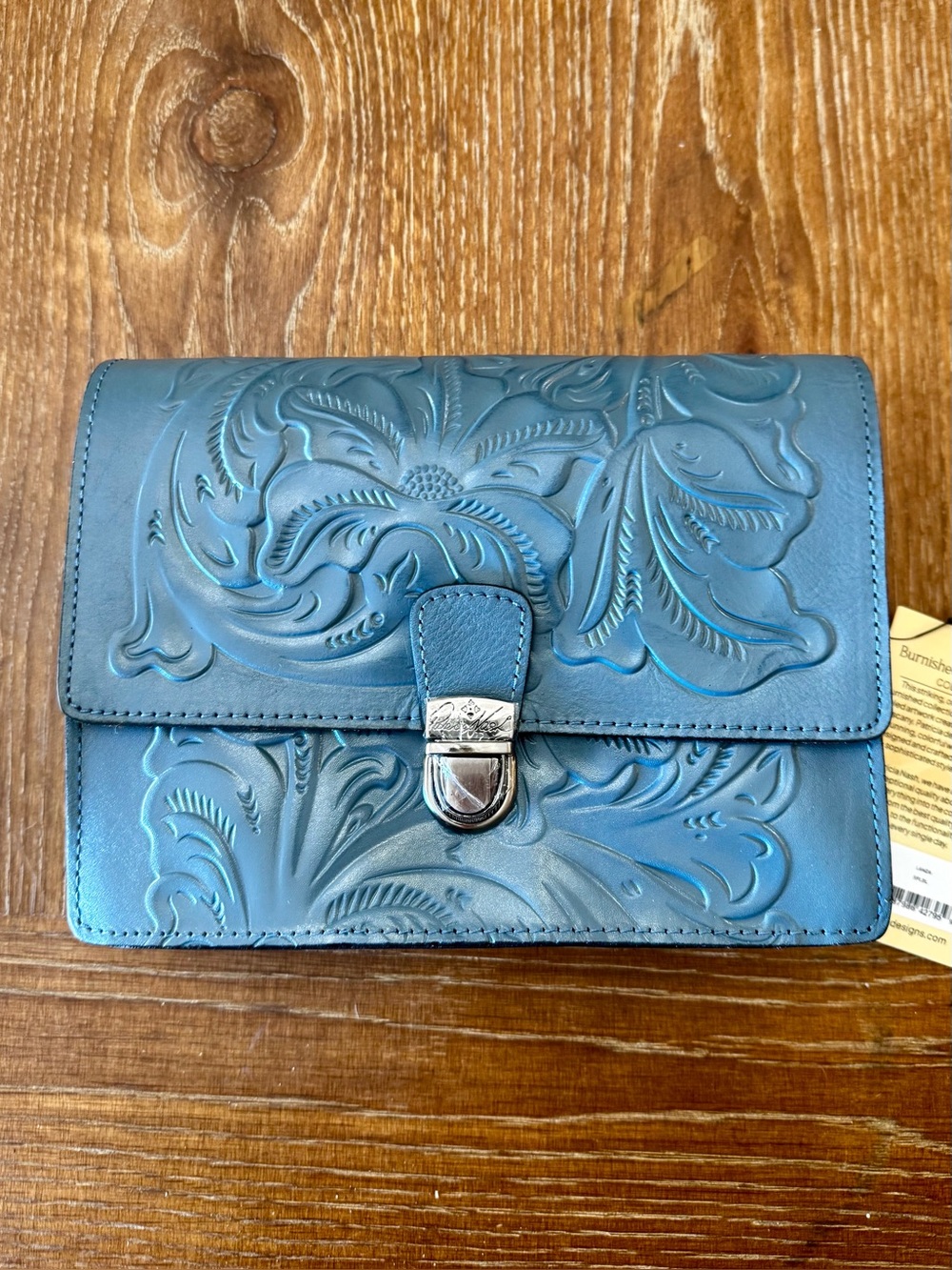 NWT Patricia Nash safflower blue Lanza crossbody bag - Picture 3 of 15